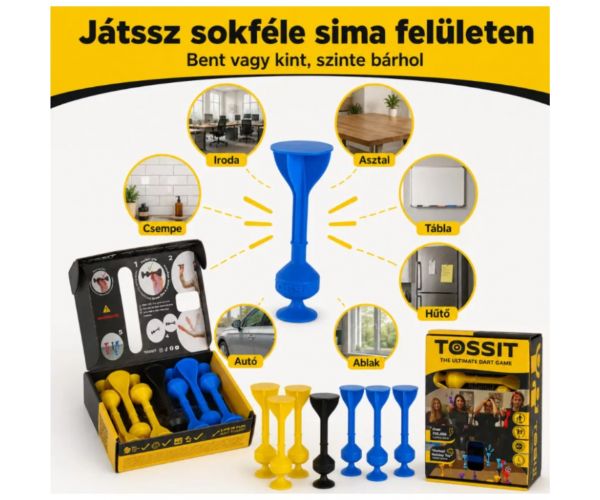 Tossit početni paket plavo-žuta silikonska društvena igra darts s usisnim čašicama