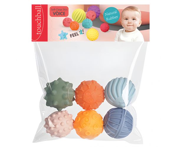 Touchball: Set od 6 lopti za razvoj dodira u pastelnim bojama