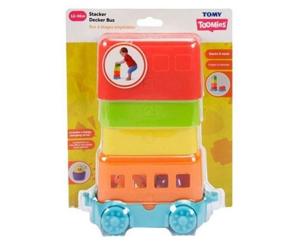Tomy: Toomies - Komplet igračaka sa autobusom na dva kata sa jajima