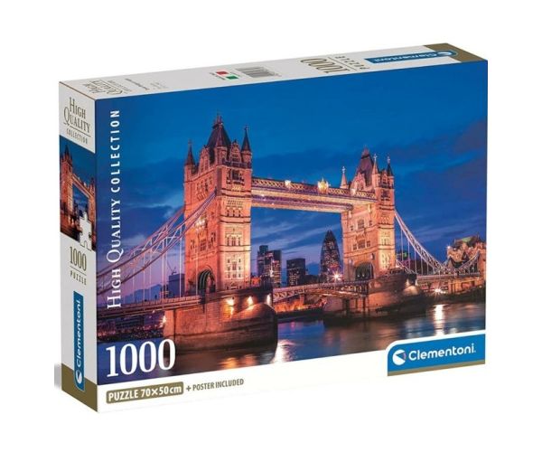 Tower Bridge noću puzzle HQC 1000kom s posterom - Clementoni