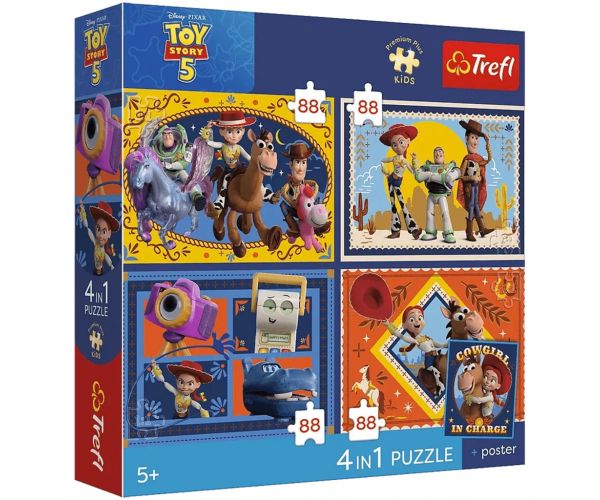 Toy Story 5 - 4 x 88 db-os Premium Plus Kids puzzle - Trefl