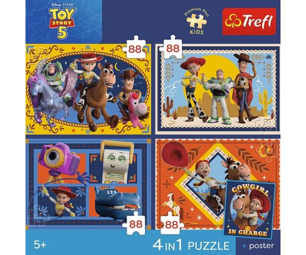 Toy Story 5 - 4 x 88 kom Premium Plus Kids slagalica - Trefl