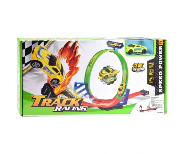 Track Racing 360°-os szuper hurok versenypálya 1db kisautóval