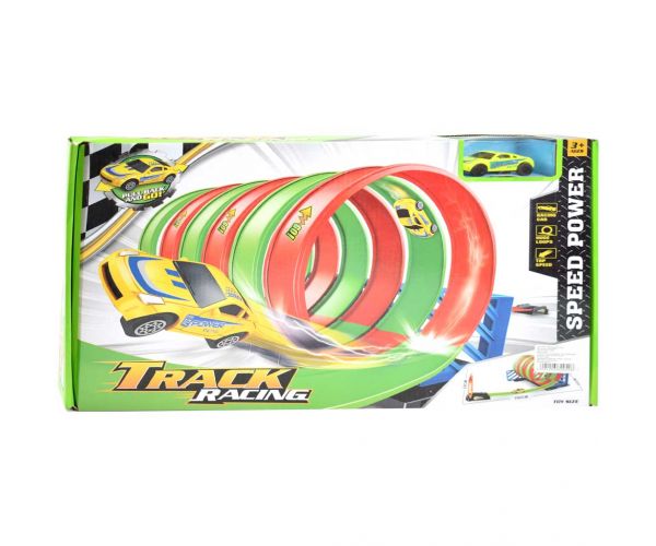 Track Racing: Komplet spiralne trkaće staze sa 6 petlji od 360 stupnjeva i 1 malim automobilom 1/64