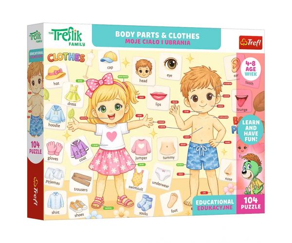 Treflik Testrészek és ruhák oktató jellegű 104db-os puzzle - Trefl