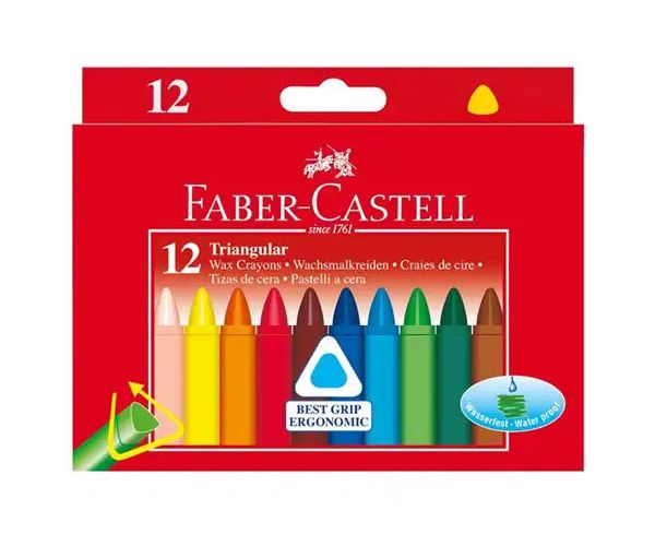 Triangular vax masne krede u setu 12 kom - Faber-Castell