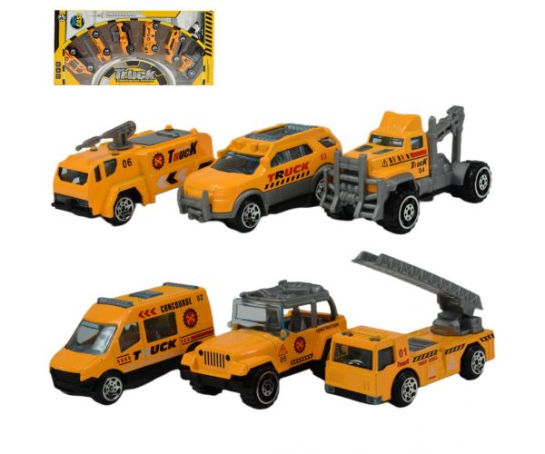 Truck Team: Set od 6 malih automobila u građevinskoj industriji 1/64