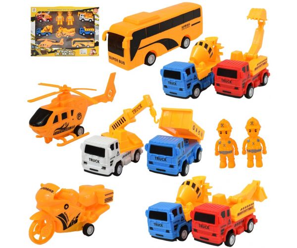 Truck Working: 7-dijelni set igračaka za gradnju zamašnjaka s autićima, vozilima i priborom