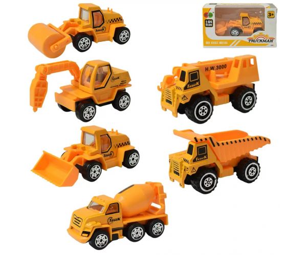 TruckMan: Építőipari kamion többféle változatban 6,5cm 1db