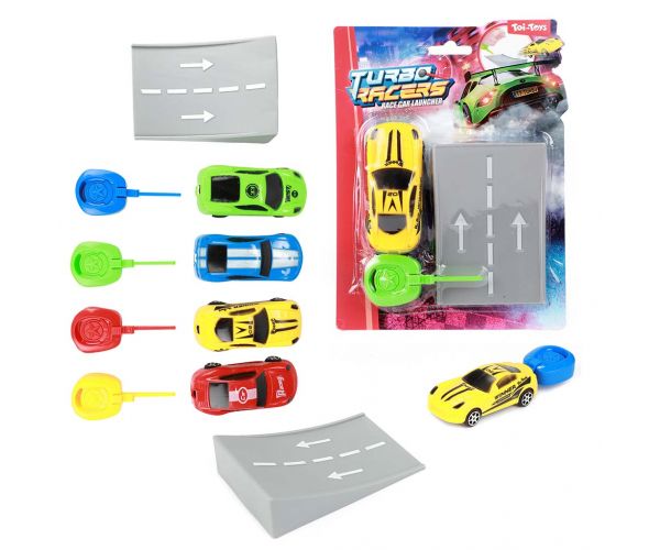 Turbo Racers Sportautó kilövővel többféle színben 1db