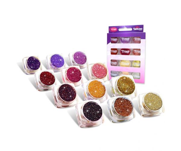 TyToo: Set praha sa šljokicama u toplim bojama 12 x 2,5 ml