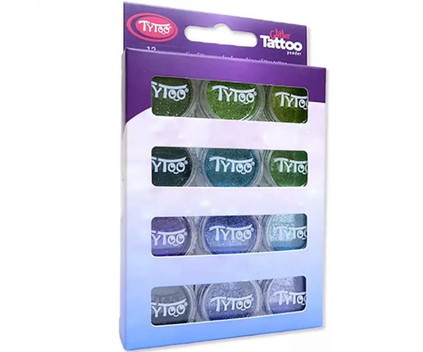 TyToo: Hideg színek csillámpor szett 12x2,5ml