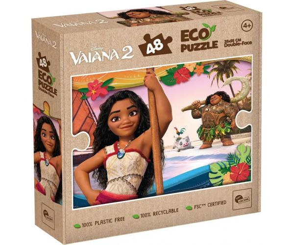 Vaiana 2 kalandok a tengeren 2 az 1-ben 48db-os Eco mini puzzle és színező 35x25cm - Lisciani