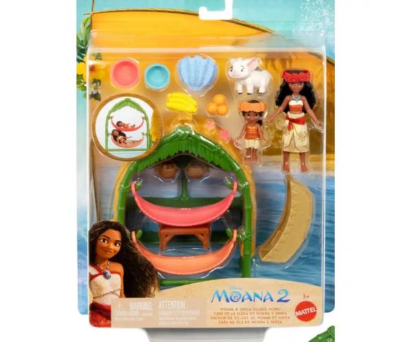 Vaiana 2: Vaiana és Simea kunyhó játékszett - Mattel