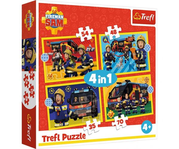 Sam a tűzoltó 4 az 1-ben puzzle 35-48-54-70db-os - Trefl