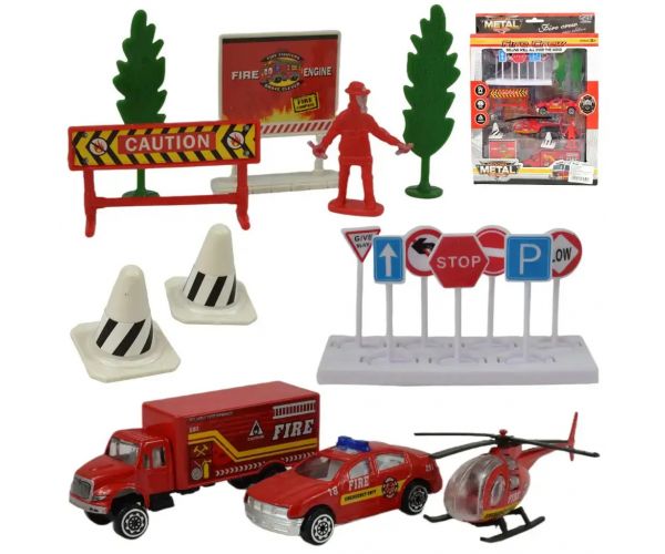 Fire Crew: Tűzoltósági kisautó szett kiegészítőkkel