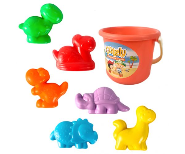 Veseli set za pijesak s dinosaurima s grabljicom