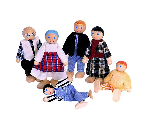 Velika obitelj drvene lutke u setu