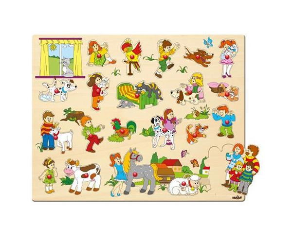 Velike drvene puzzle sa oblicima - Woodyland