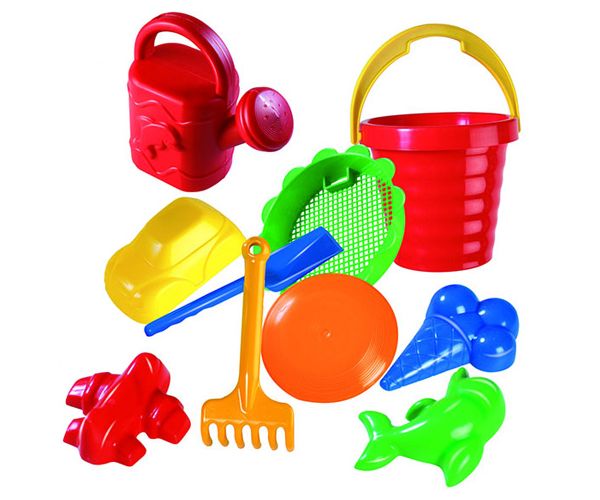Veliki set za pijesak sa valovitom kanticom, 10 dijelova - D-Toys