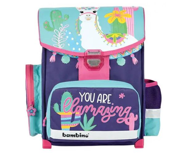 Lámás ergonomikus iskolatáska, hátizsák 36x27x14cm - Bambino