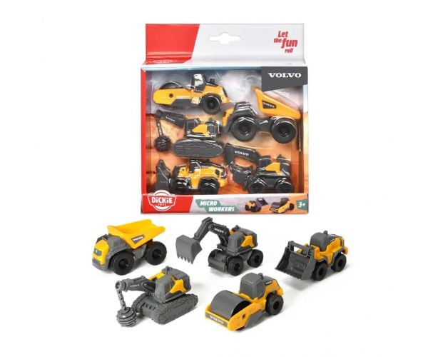 Volvo mini munkagépek 5db-os szett - Dickie Toys