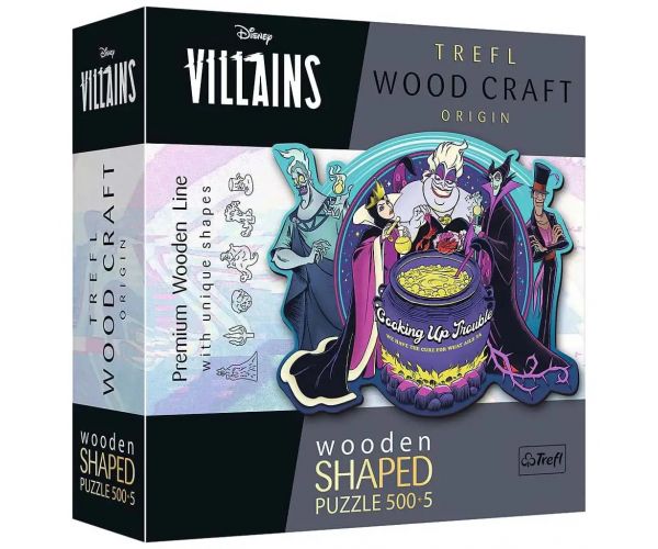 Wood Craft: Disney Gonosztevők 500+5db-os prémium fa puzzle - Trefl