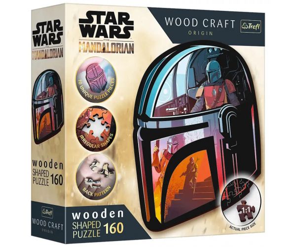 Wood Craft: Star Wars - A Mandalorián 160 db-os prémium fa puzzle - Trefl