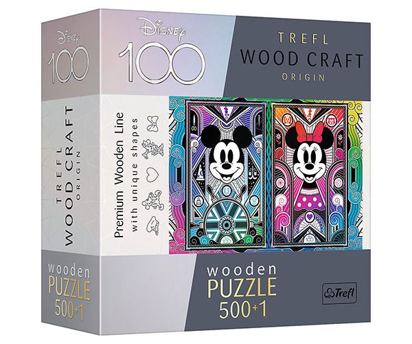 Wood Craft: Mickey and Minnie Mouse drvena slagalica 500+1kom - Trefl