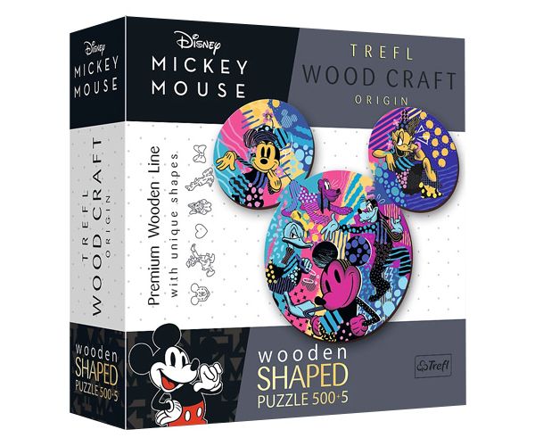 Wood Craft: Mickey Mouse 500+5 kom drvena slagalica - Trefl