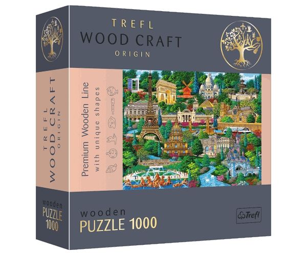 Wood Craft Poznata mjesta: Francuska 1000 kom premium drvene puzzle - Trefl