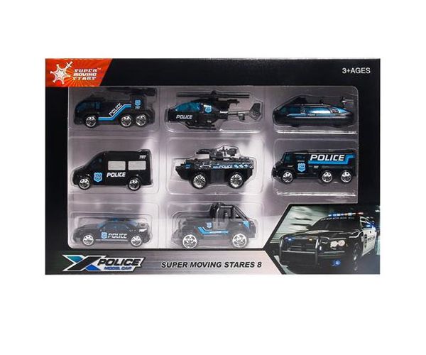 X-Police mali policijski automobilski set od 8 komada