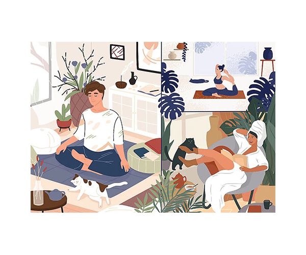 Yoga, Cats, kava Intelektualni mir 1000 UFT puzzle - Trefl