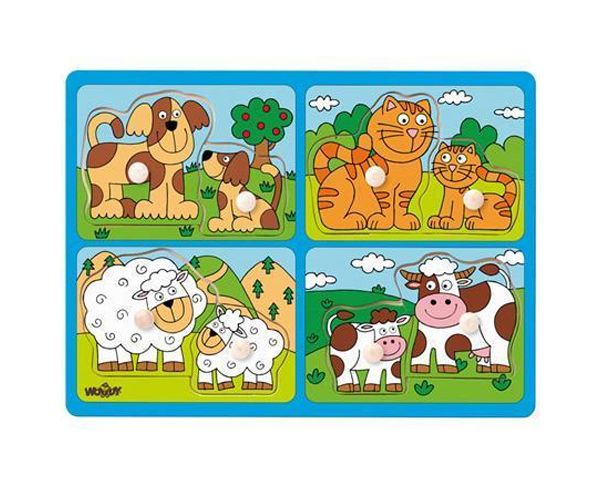 Životinje sa mladuncima drvene puzzle - Woodyland
