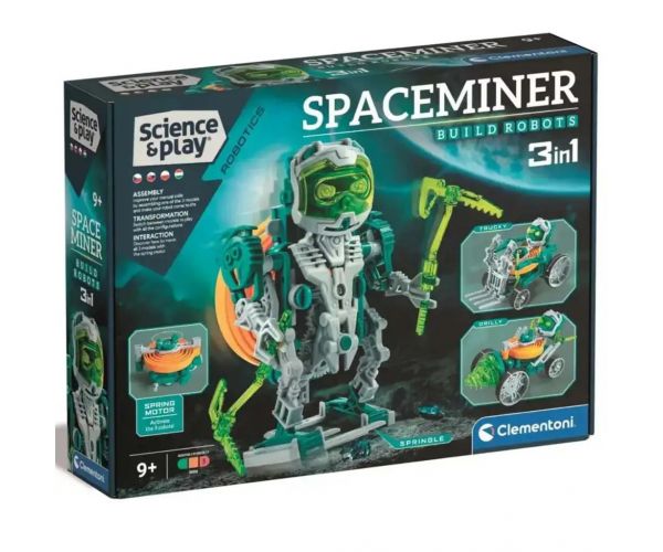 Science & Play: 3 az 1-ben megépíthető űrbányász robot - Clementoni