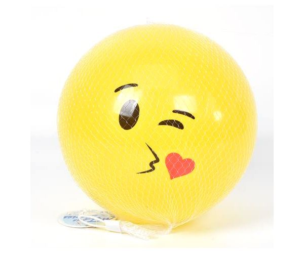 Žuta gumena lopta emoji dizajn 23cm