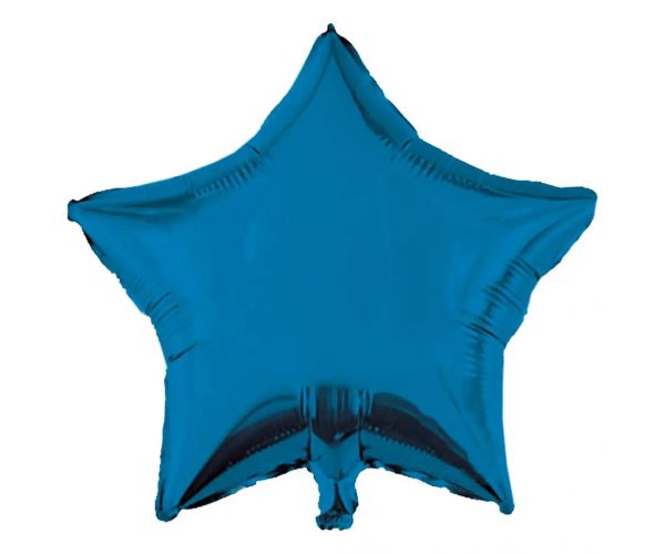Csillag alakú fólia lufi – kék 46cm