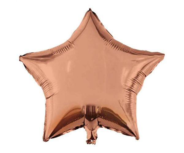 Csillag alakú fólia lufi – rose gold 46cm